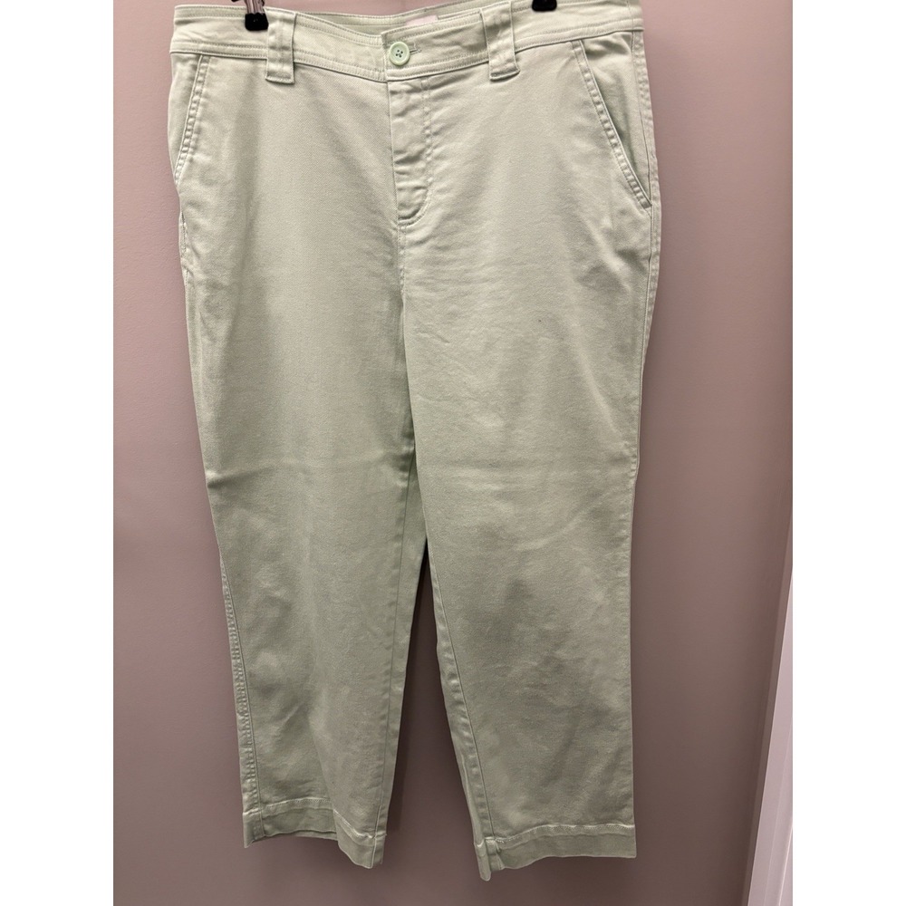 A New Day Women's Cotton High-rise Wide Leg Cropped Pants - Lime Green